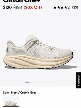 Hoka Clifton One9 Running Shoes - Frost/Cosmic Grey | Women’s Size 6